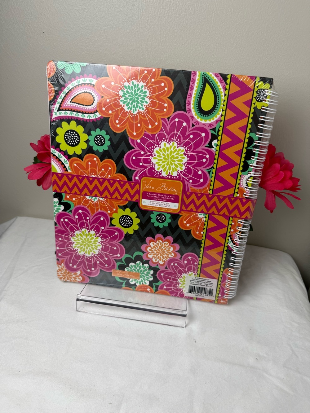 NWT Vera Bradley Ziggy Zinnia 3-Subject Large Notebook New - Picture 3 of 4